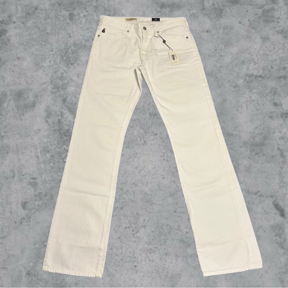 AG Adriano Goldschmied Jeans Mens 32 White Denim Pants the Protege Straight Leg